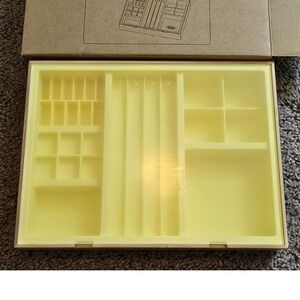 Bamboo Silicone Jewelry Tray Organizer Yellow Dust Cover Storage Closet New